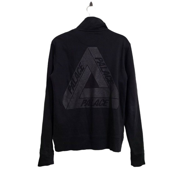 PALACE Skateboard Quarter Zip Tech Jumper Sz M Black Sweatshirt - Picture 1 of 13